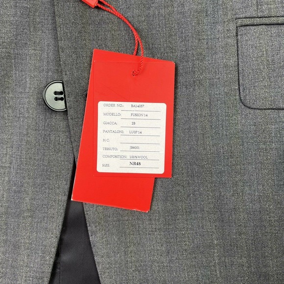 Bartorelli Napoli Gray Green Striped Mens Wool Suit 38R Pant 32XUnfinished NWT - Picture 5 of 11